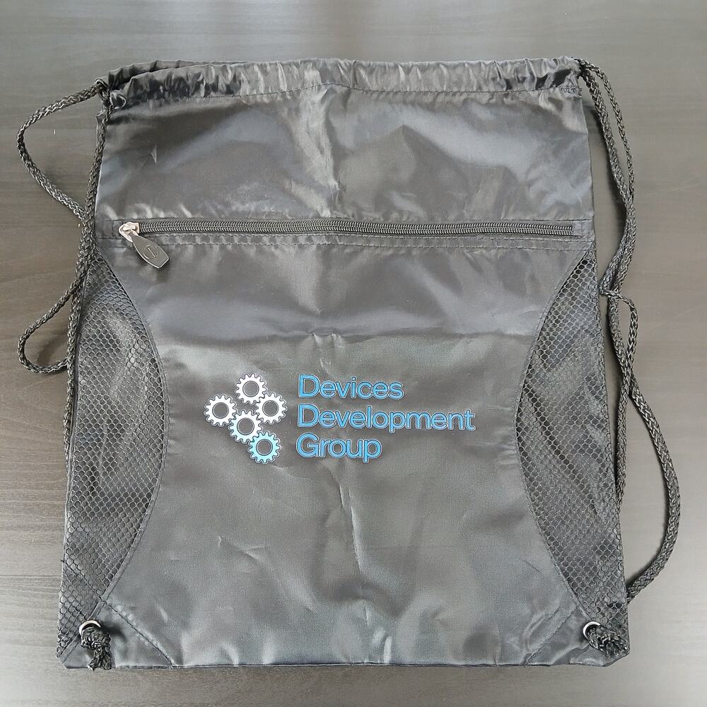 Vitronic nylon drawstring backpack with a front zipper pocket